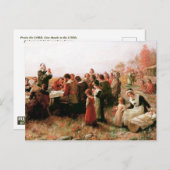 Der erste Erntedank in Plymouth Postkarte (Vorne/Hinten)