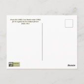 Der erste Erntedank in Plymouth Postkarte (Rückseite)