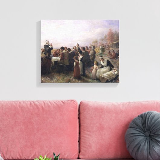 Der erste Erntedank in Plymouth von Brownscombe Leinwanddruck (Insitu (Wohnzimmer))