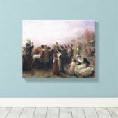 Der erste Erntedank in Plymouth von Brownscombe Leinwanddruck (Insitu (Holzboden))