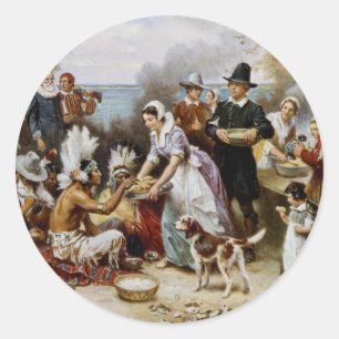 Der erste Erntedank Runder Aufkleber