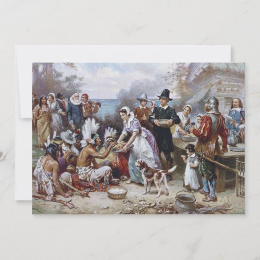 Der erste Erntedank von Jean Ferris c. 1912 Einladung (Vorderseite)