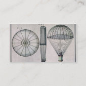 Der erste Fallschirm-Abfall durch Andre-Jacques Visitenkarte (Rückseite)