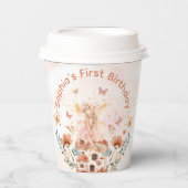 Der erste Geburtstag der verzauberten Wald-Pilzmäd Pappbecher (Vorderseite)