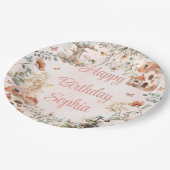 Der erste Geburtstag der verzauberten Wald-Pilzmäd Pappteller (Schrägansicht)