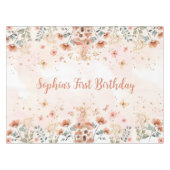 Der erste Geburtstag der verzauberten Wald-Pilzmäd Tischdecke (Vorderseite (Horizontal))