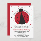 Der erste Geburtstag des roten Einladung (Vorne/Hinten)