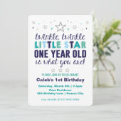 Der erste Geburtstag des Stern-Jungen Einladung (Stehend Vorderseite)