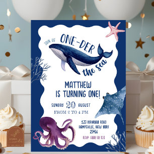 Der erste Geburtstag von Quirky Oneder See Einladung