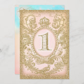 Der erste Geburtstag war einmal eine Prinzessin Einladung (Vorne/Hinten)