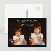 Der erste Geschmack eines Lemons Postkarte (Vorne/Hinten)
