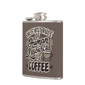 Der erste Grundsatz der Humanressourcen ist Kaffee Flachmann (Links)
