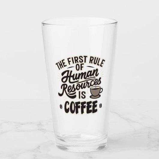 Der erste Grundsatz der Humanressourcen ist Kaffee Glas (Vorderseite)