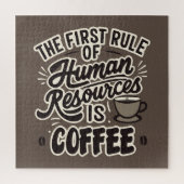 Der erste Grundsatz der Humanressourcen ist Kaffee Puzzle (Vertikal)