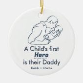 Der erste Held eines Kindes, Vater, Neugeborener m Keramik Ornament (Vorne)