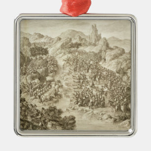 Der erste Kampf zwischen der chinesischen Armee Silbernes Ornament