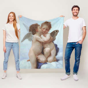 Der erste Kuss, Amor und Psyche, Bouguereau Fleecedecke
