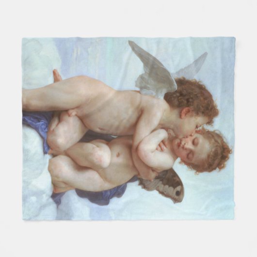 Der erste Kuss, Amor und Psyche, Bouguereau Fleecedecke (Vorderseite (Horizontal))