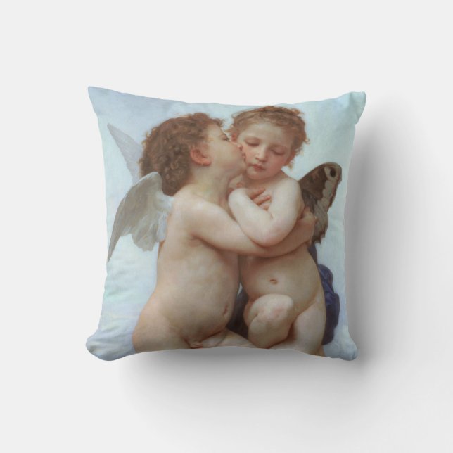 Der erste Kuss, Amor und Psyche, Bouguereau Kissen (Vorderseite)