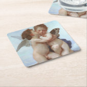 Der erste Kuss, Amor und Psyche, Bouguereau Rechteckiger Pappuntersetzer (angewinkelt)