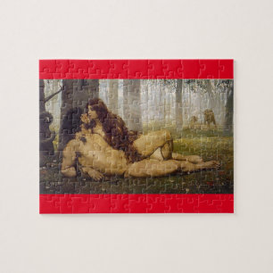 Der erste Kuss von Adam und Eve 1891Viniegra Puzzle