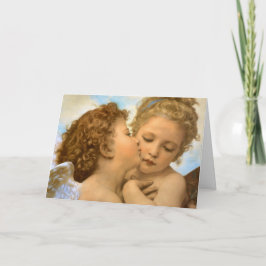 Der erste Kuss von Bouguereau, Vintage Engel Feiertagskarte