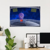 Der erste Mann begrüßt die Außerirdischen Poster (Heimbüro)