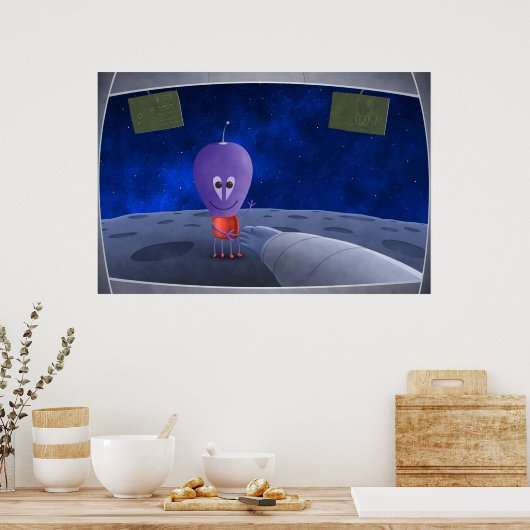 Der erste Mann begrüßt die Außerirdischen Poster (Küche)