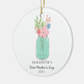 Der erste Muttertag Mason Jar Personalisiert Niedl Keramik Ornament (Links)