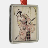 Der erste Nakamura Nakazo als Samurai stehend Ornament Aus Metall (Rechts)