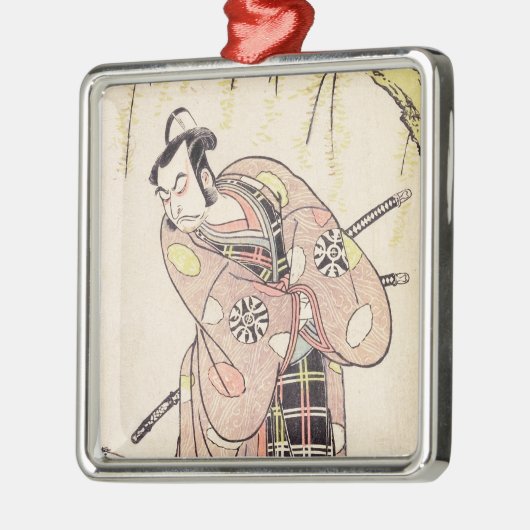 Der erste Nakamura Nakazo als Samurai stehend Ornament Aus Metall (Links)