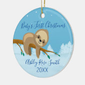 Der erste niedliche Weihnachtsfest im Winter Keramik Ornament (Links)