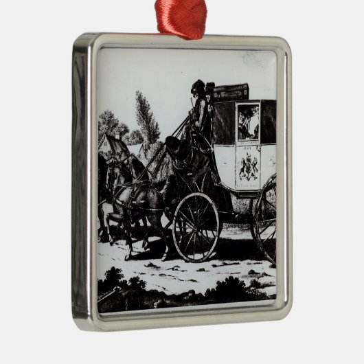 Der erste Post-Zug, 1784 Silbernes Ornament (Rechts)