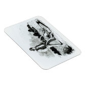 Der erste Rasenmäher (Gravur) (b/w-Foto) Magnet (Rechte Seite)