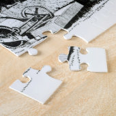 Der erste Rasenmäher (Stich) (b/w Foto) Puzzle (Seite)