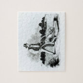 Der erste Rasenmäher (Stich) (b/w Foto) Puzzle (Vertikal)