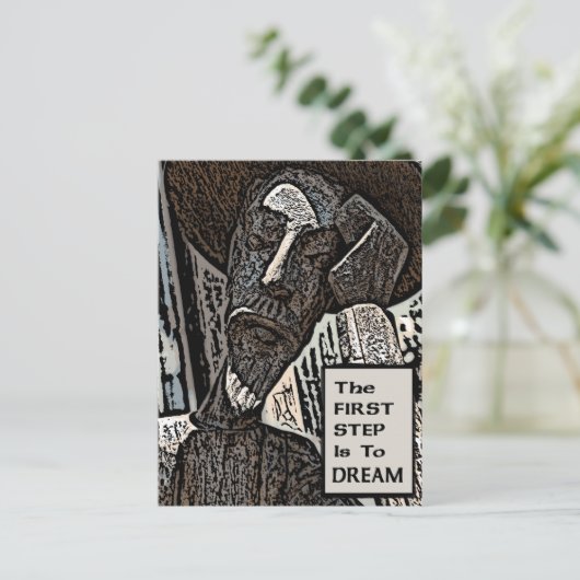 Der erste Schritt Postkarte (Stehend Vorderseite)