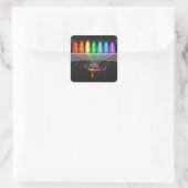 Der erste Schritt Quadratischer Aufkleber (Tasche)