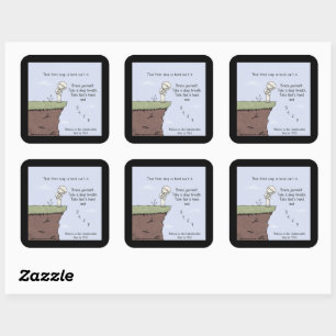 Der erste Schritt Quadratischer Aufkleber