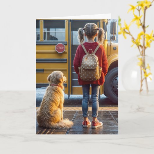 Der erste Schultag Karte (Gelbe Blume)