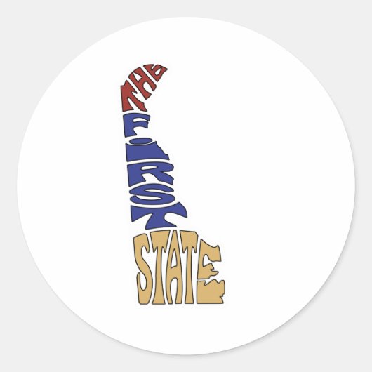 Der erste Staat - Delaware Runder Aufkleber (Vorderseite)