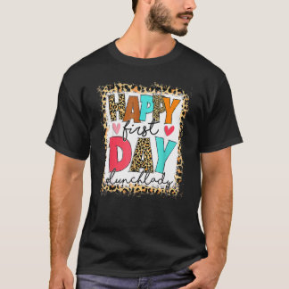 Der erste Tag der Schule Mittagessen Lady Leopard  T-Shirt