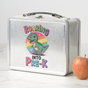 Der erste Tag der Vorbereitungen für die Schulzeit Metall Brotdose