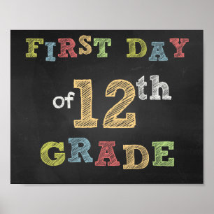 Der erste Tag des 12. Grades - Chalkboard Poster