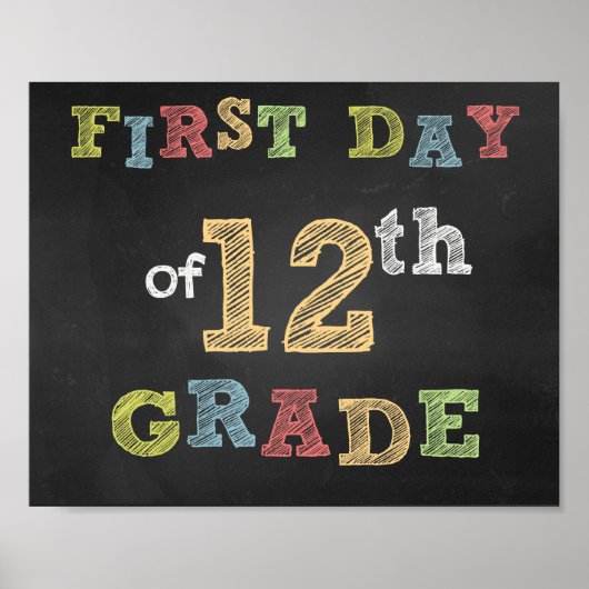 Der erste Tag des 12. Grades - Chalkboard Poster (Vorne)