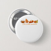 Der erste Tag des Herbstes Hallo Fall Button (Vorne & Hinten)