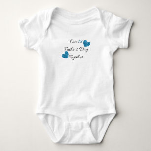 Der erste Tag des Vaters gemeinsam - Blau Baby Strampler