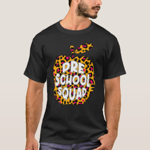 Der erste Tag Schule Preschool Squad Leopard Back  T-Shirt