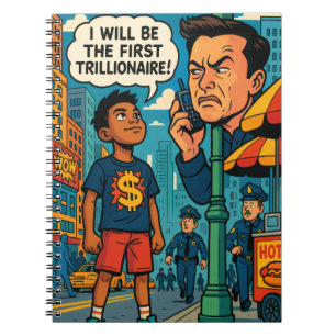 der erste Trillionär Comic Art Motivational Notizblock