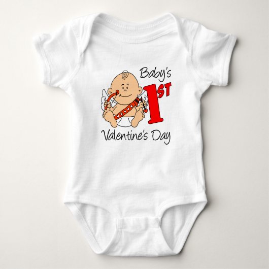 Der erste Valentinstag des Babys Baby Strampler (Vorderseite)